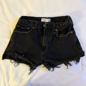 Abercrombie black high rise mom jean shorts - curve love